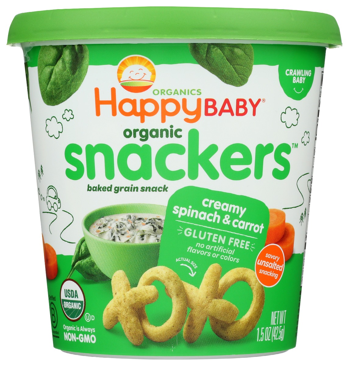 Picture of Happy Baby KHRM00379820 1.5 oz Organic Cremy Spinach&#44; Carrot Snack