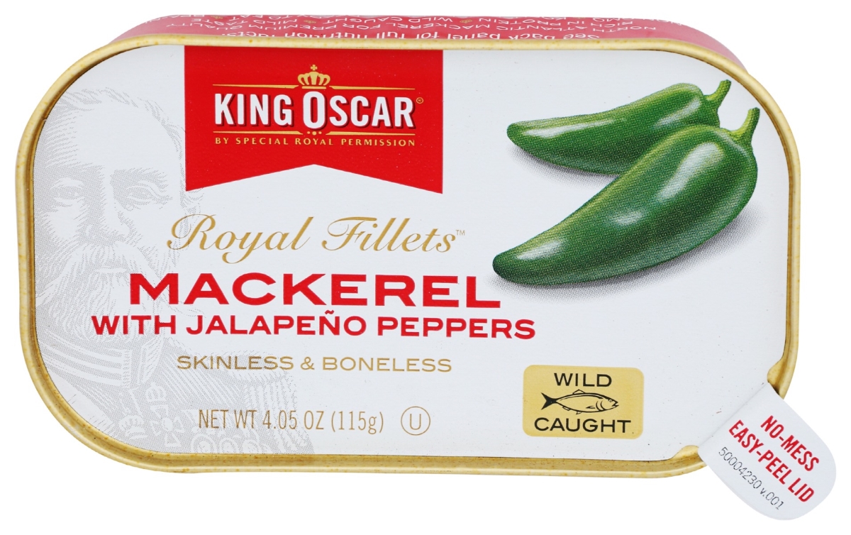Picture of King Oscar KHRM00370873 4.05 oz Mackerel Fillet in Jalapeno Peppers
