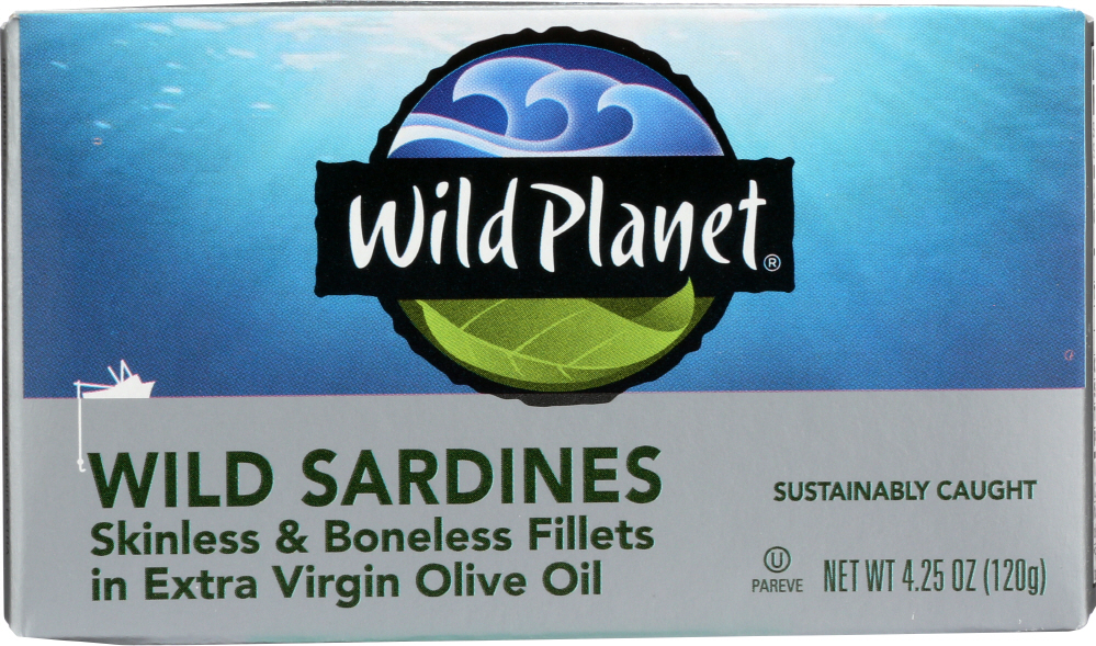 Picture of Wild Planet KHLV00257910 4.25 oz Sardines Boneless Skinless in Extra Virgin Olive Oil