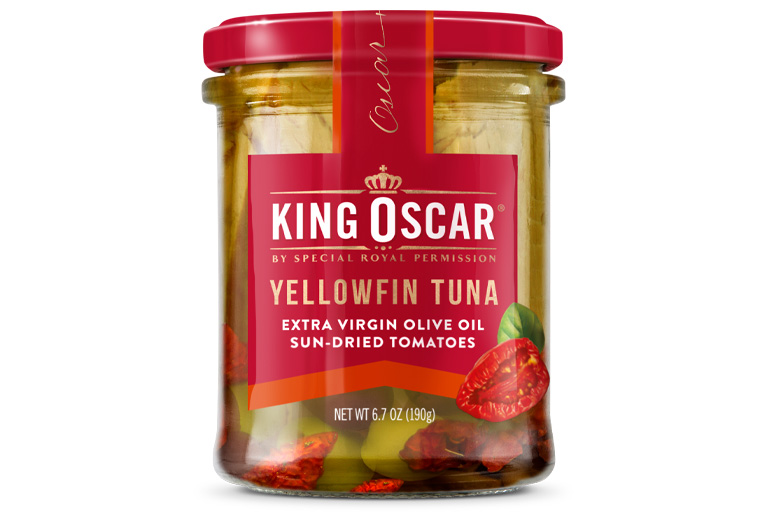 Picture of King Oscar KHRM00370867 6.7 oz Sundried Tomato Garlic Yellowfin Tuna Fillet