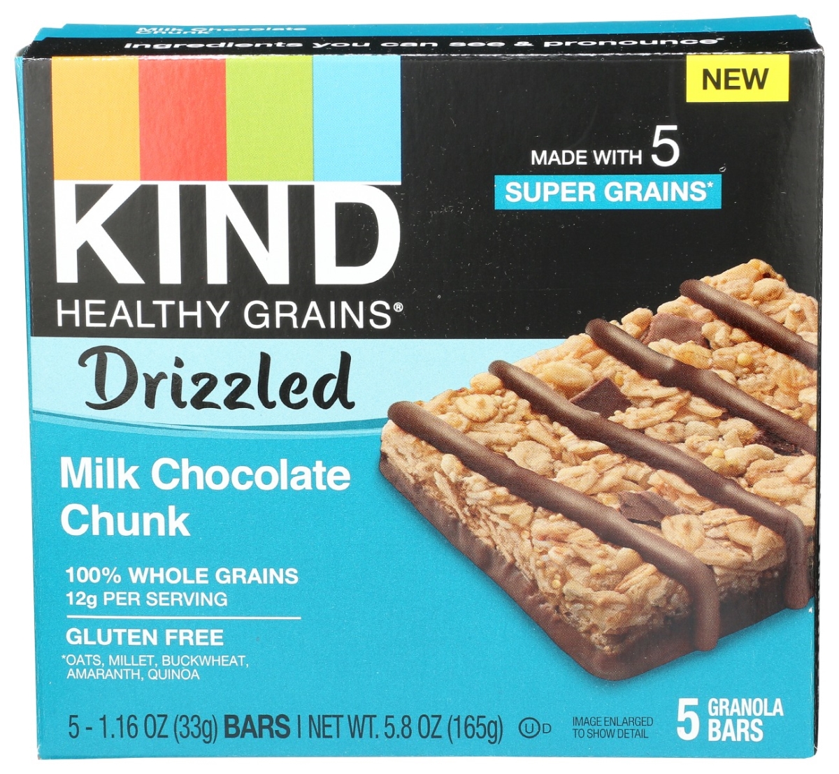 Picture of Kind KHRM00370370 5.8 oz Milk Chocolate Chunk Drizzled Bar