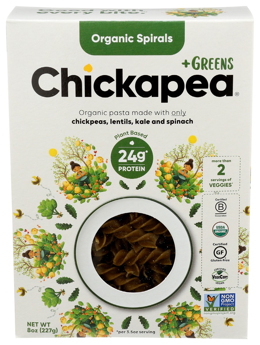 Picture of Chickapea KHRM00374865 8 oz Greens Spirals Pasta