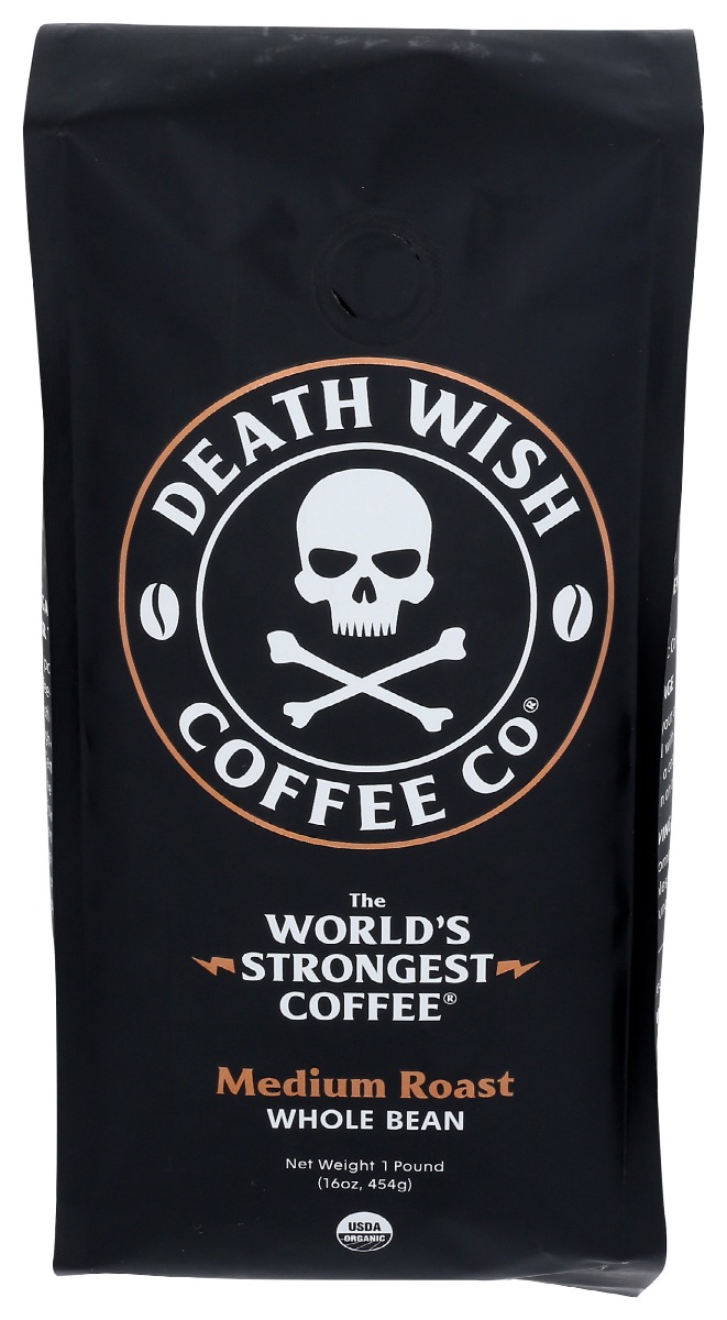 Picture of Death Wish Coffee KHRM00376357 16 oz Medium Roast Whole Bean Coffee