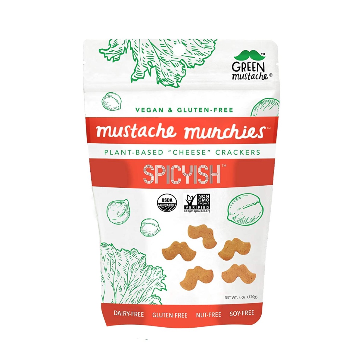 Picture of Green Mustache KHRM00382434 4 oz Vegan Spicyish Crackers