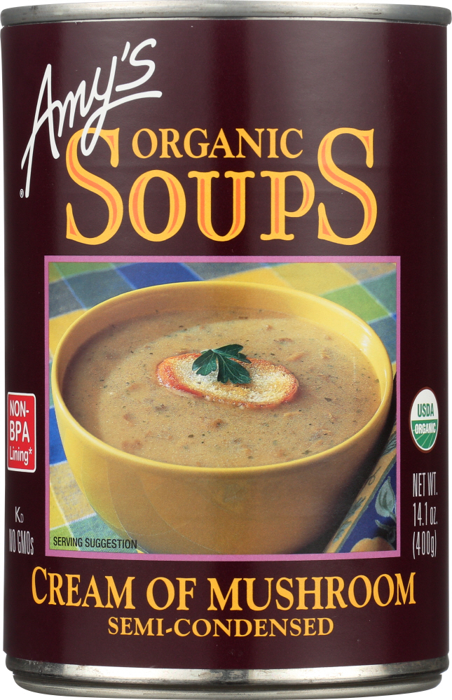 Picture of Amys KHFM00031492 14.1 oz Organic Soup Semi-Condensed Cream of Mushroom