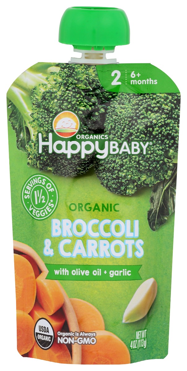 Picture of Happy Baby KHRM00379896 4 oz Organic Brocolli & Carrott Baby Food
