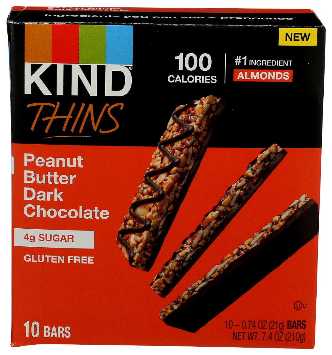 Picture of Kind KHRM00369886 7.4 oz Peanut Butter Dark Chocolate Thins