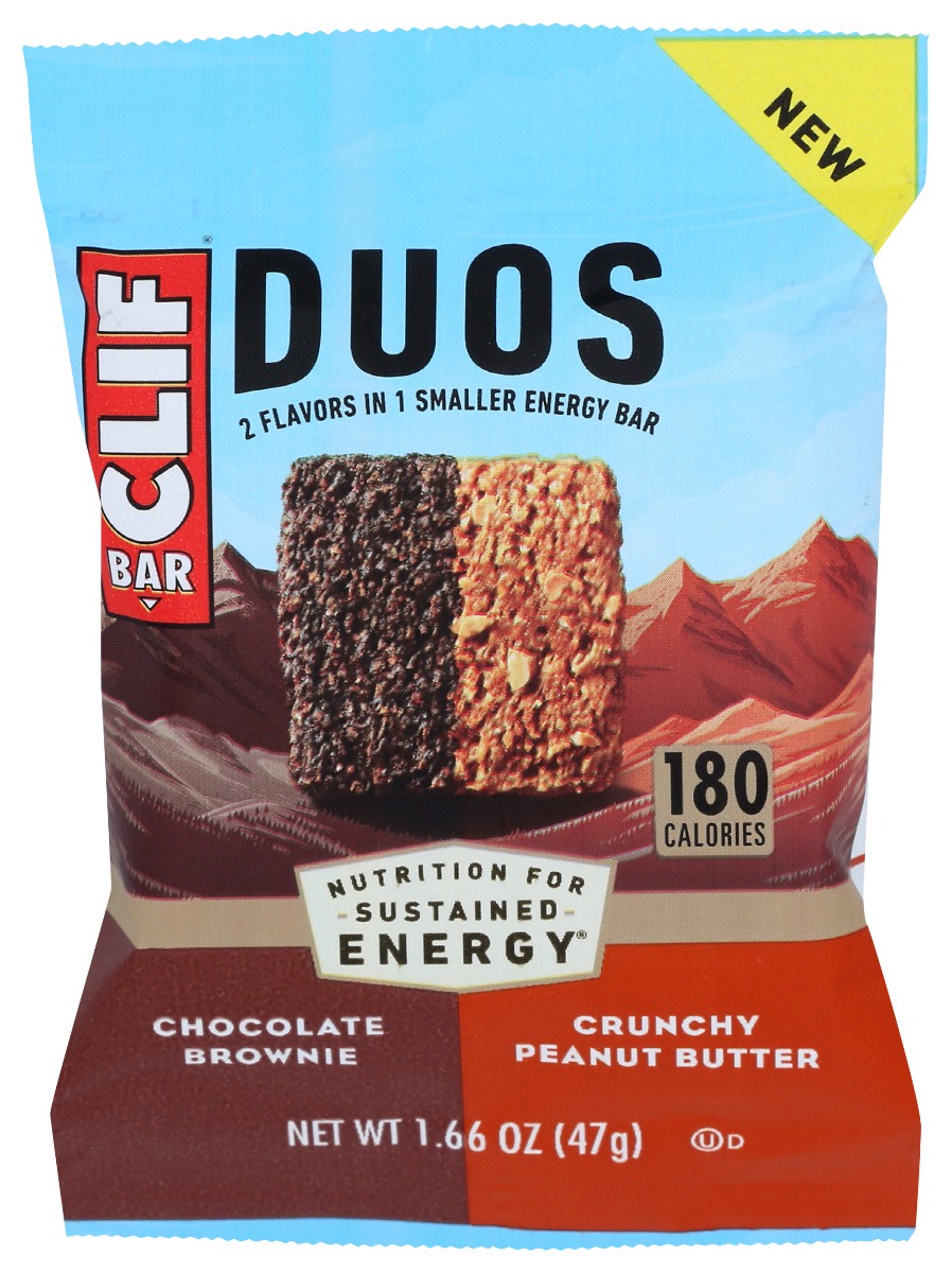 Picture of Clif KHRM00383024 1.66 oz Peanut Butter Duo Chocolate Brownie Bar