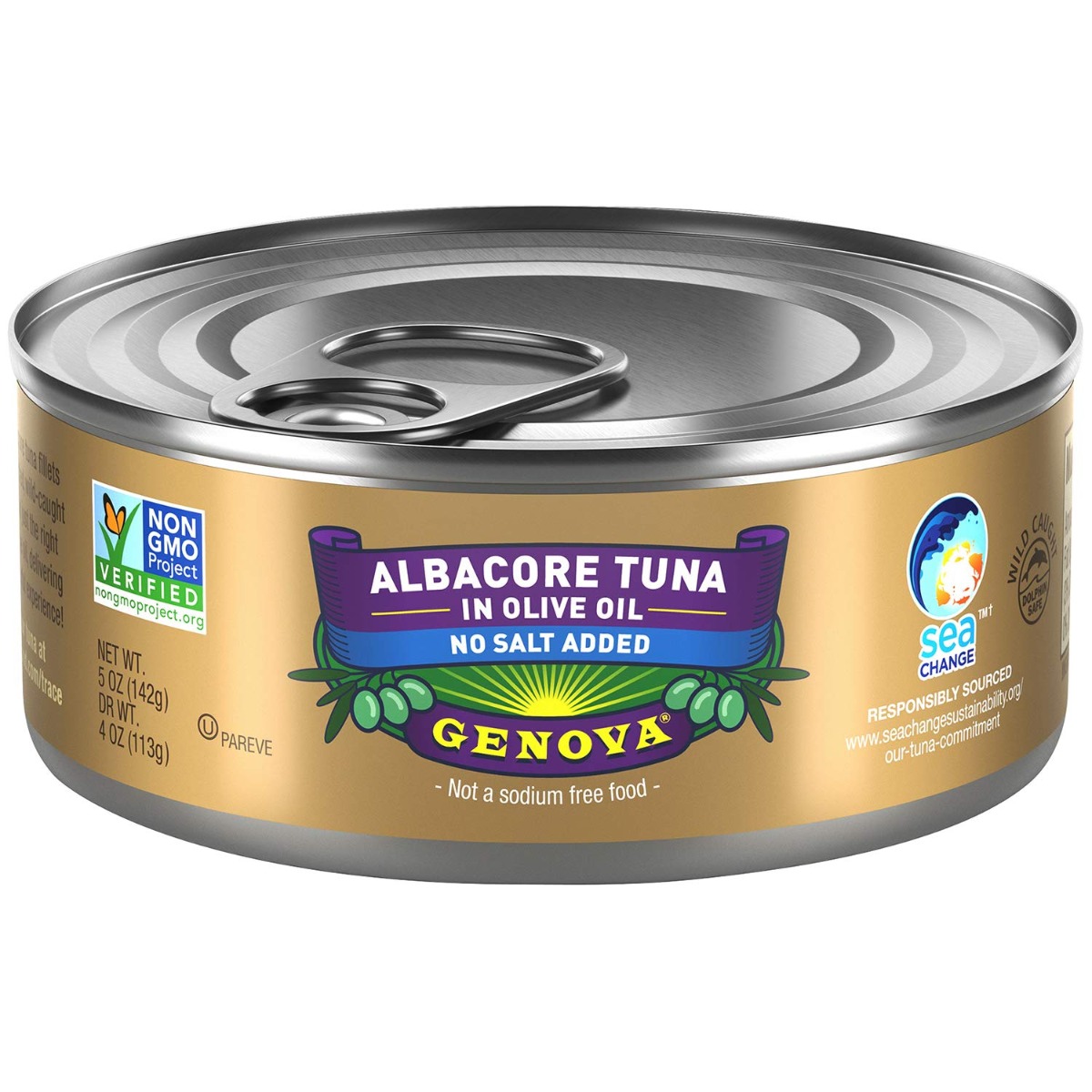 Picture of Genova KHRM00384042 5 oz No Salt Added Albacore Tuna Olive Oil