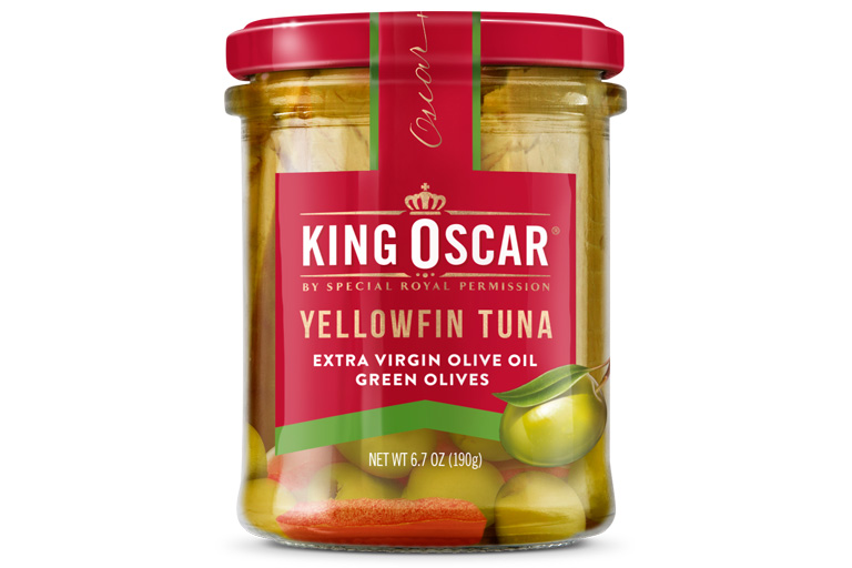 Picture of King Oscar KHRM00370865 6.7 oz Yellowfin Tuna Fillet in Green Olive
