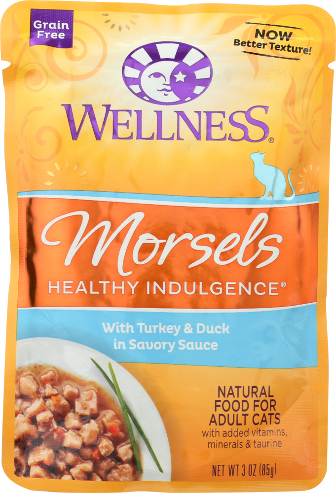 Picture of Wellness KHLV00277770 3 oz Morsels Healthy Indulgence Turkey & Duck Cat Food
