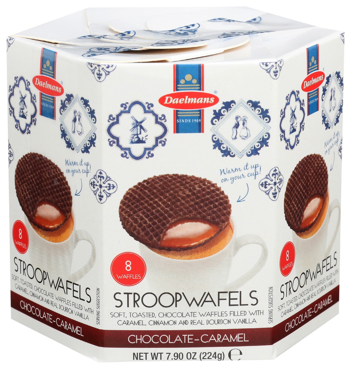 Picture of Daelmans KHRM00340113 7.9 oz Chocolate Caramel Stroopwafels Hex Bread