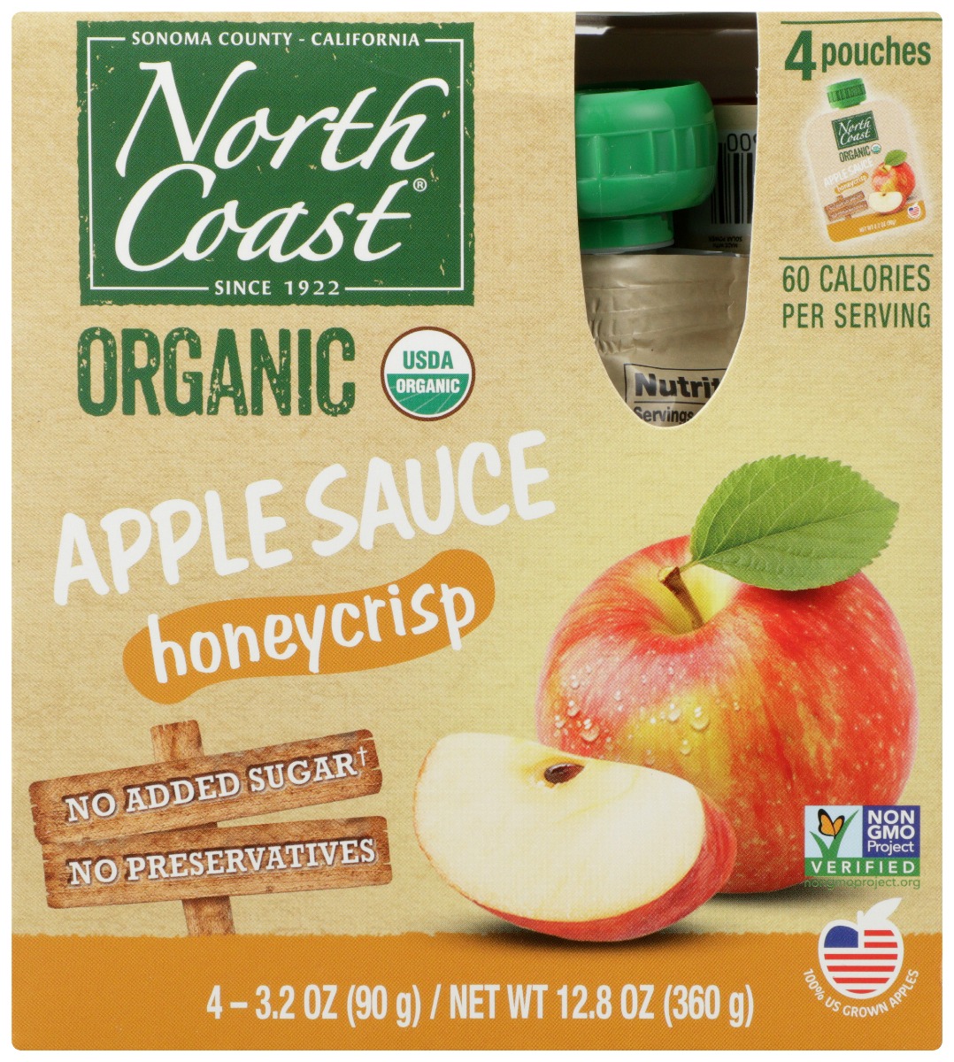 Picture of North Coast KHRM00344256 Organic Honeycrisp Pouch Apple Sauce - Pack of 4