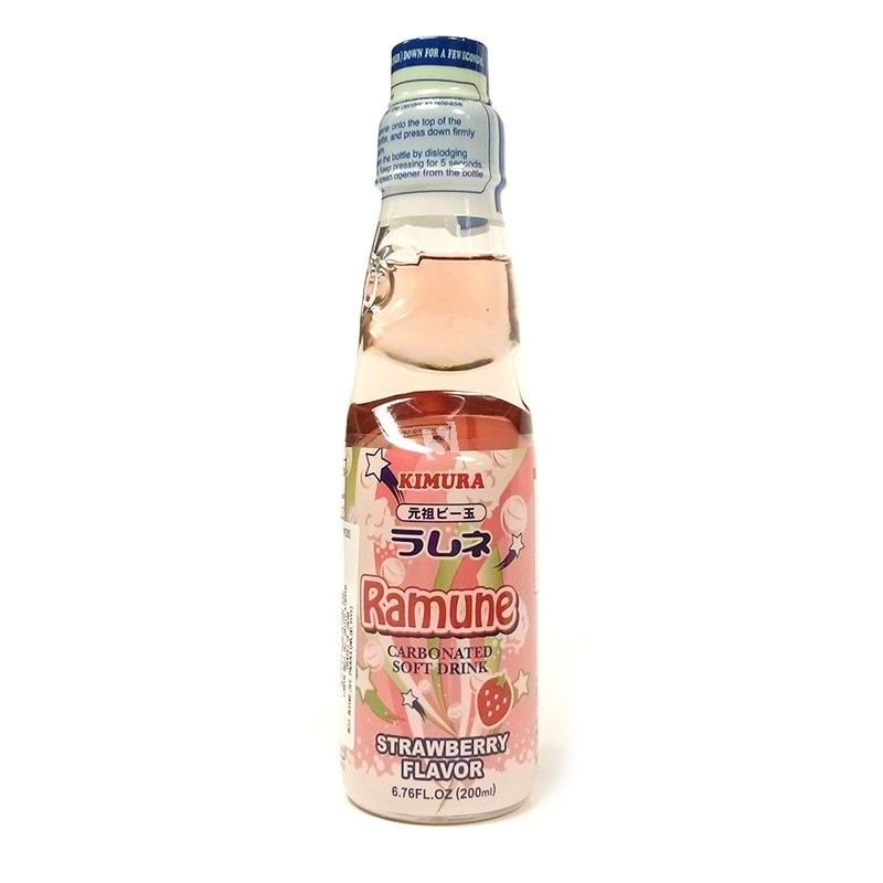 Picture of Kimura KHLV00116295 6.76 oz Beverage Ramune Strawberry Carbonated Soft Drink