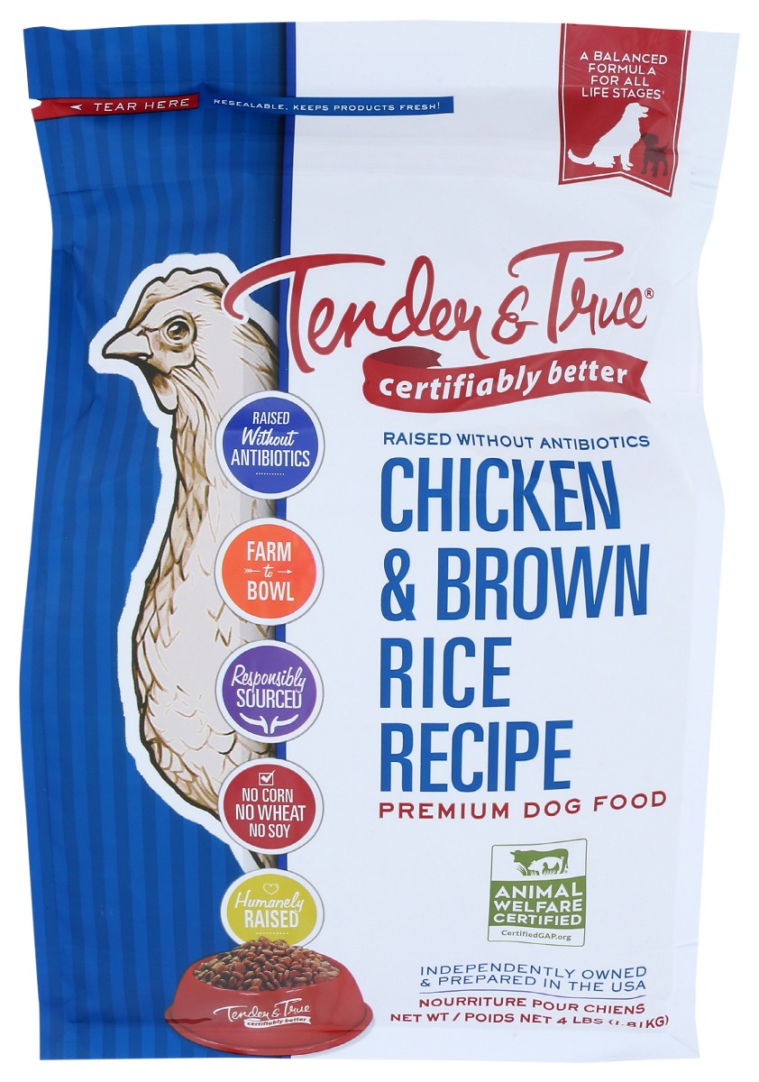 Picture of Tender & True KHRM00338423 4 lbs Chicken & Brown Rice Dry Dog Food