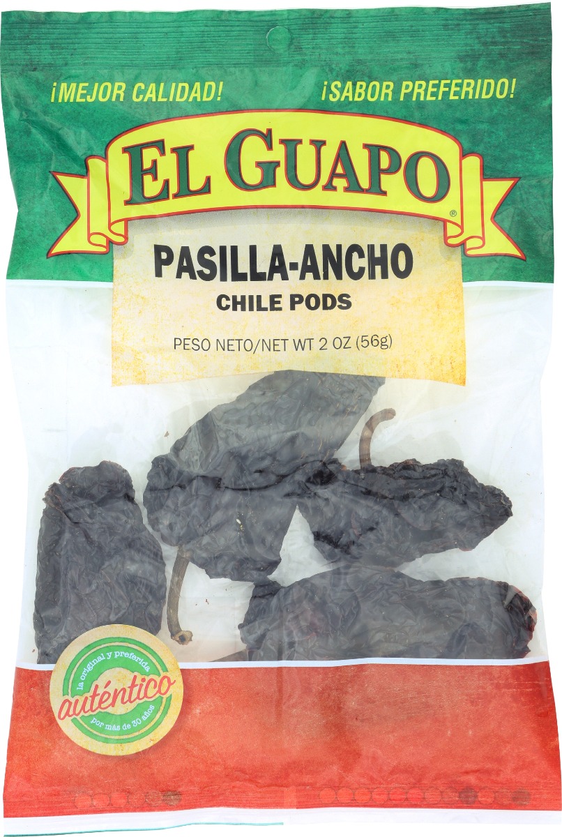 Picture of El Guapo KHRM00228333 2 oz Whole Pasilla Ancho Chili Pods