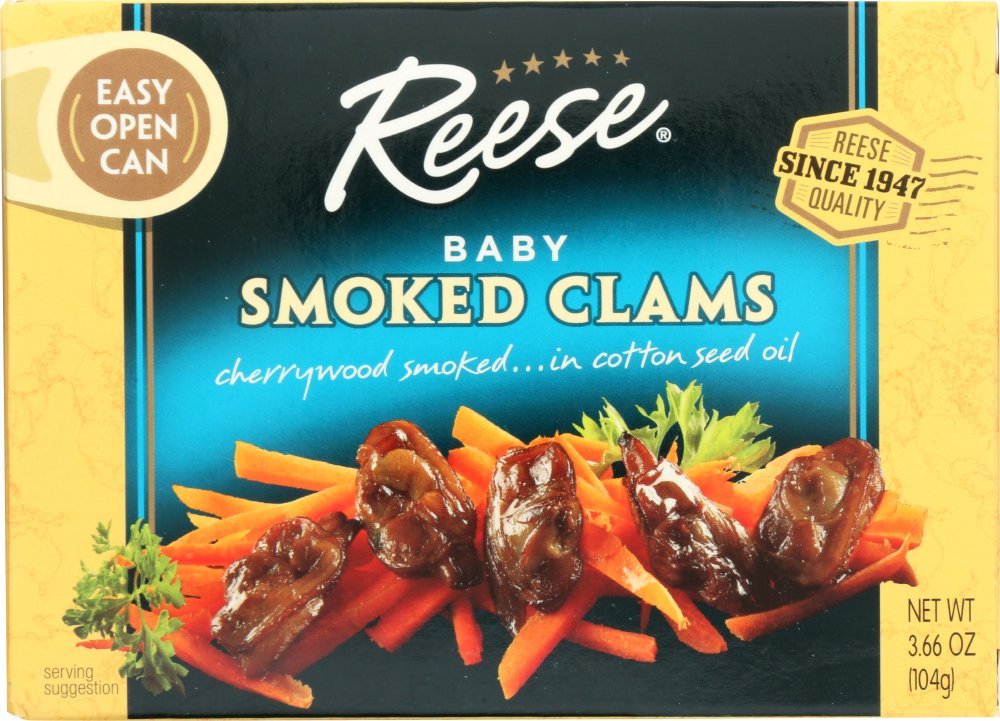 Picture of Reese KHRM00002763 3.66 oz Baby Smoked Clams Cherrywood in Cotton Seed Oil
