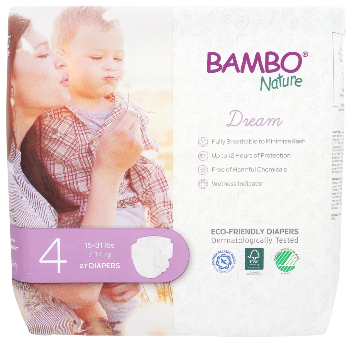 Picture of Bambo Nature KHRM00383047 Baby Diapers&#44; Size 4 - Pack of 27
