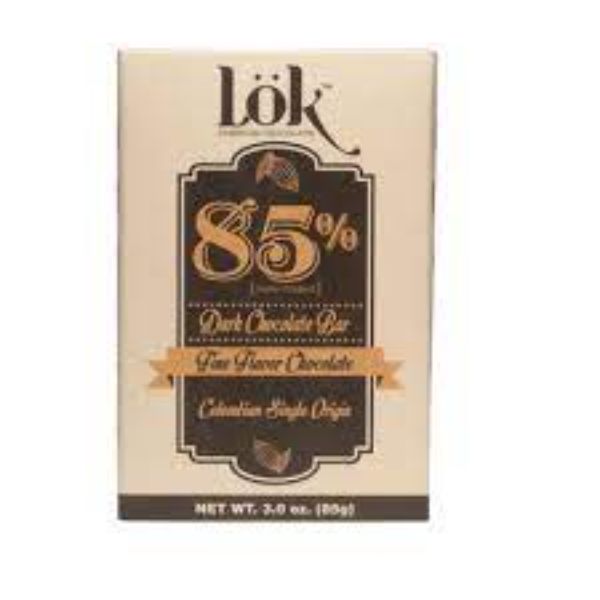 Picture of Lok Foods KHCH00388785 3 oz 85 Percent Cacao Dark Chocolate Bar