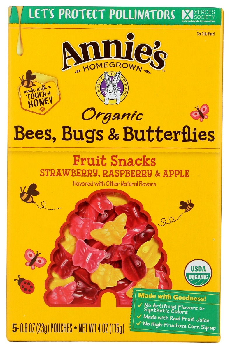 Picture of Annies Homegrown KHRM00351729 4 oz Bees Bugs Butterfly Fruit Snacks
