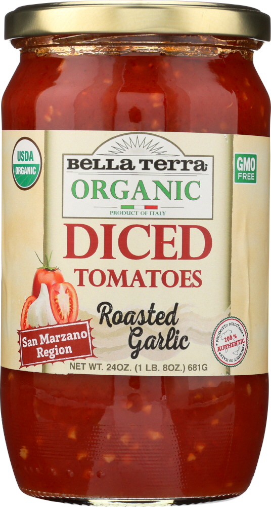Picture of Bella Terra KHLV00116811 24 oz Roasted Garlic Diced Tomatoes
