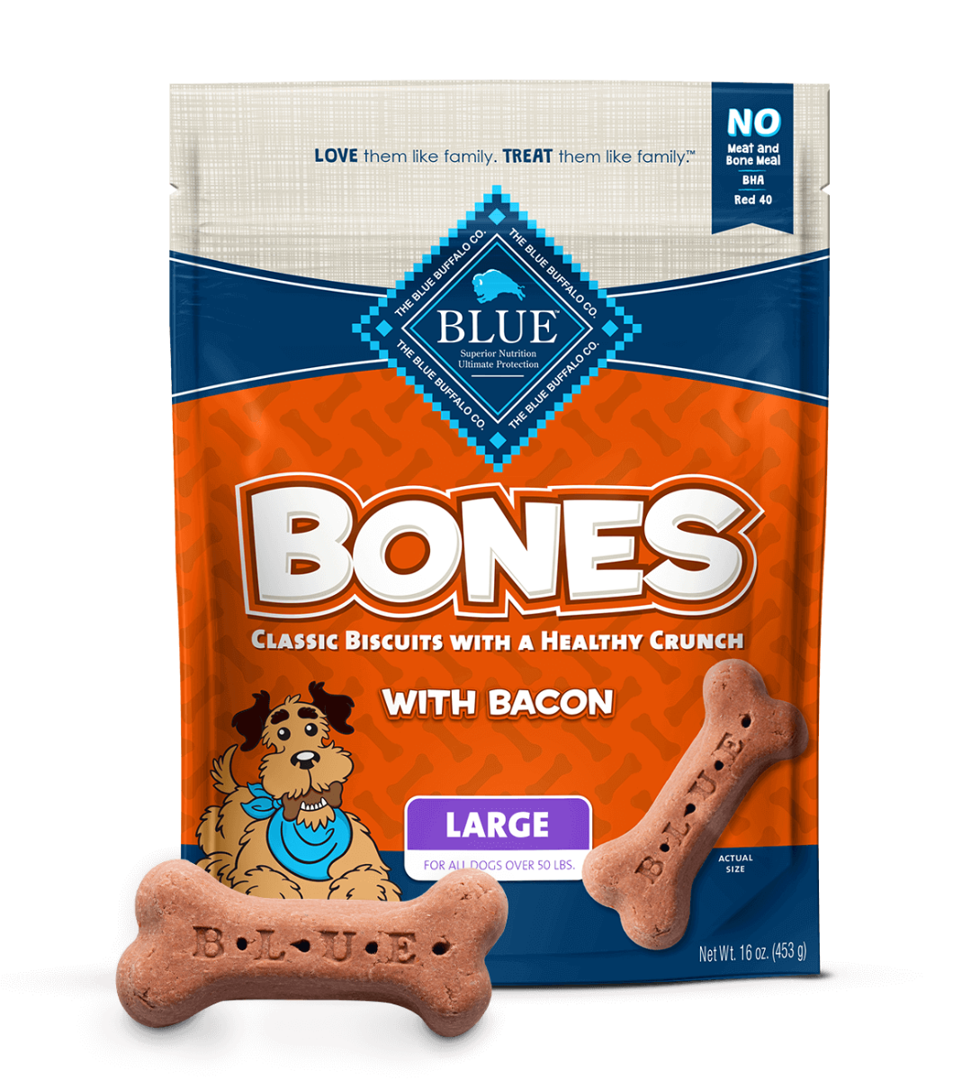 Picture of Blue Buffalo KHCH00377841 16 oz Large Bacon Bones Biscuit