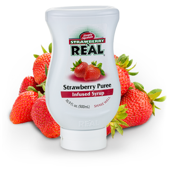 Picture of Coco Real KHRM00348971 16.9 fl oz Strawberry Reel Puree Infused Syrup