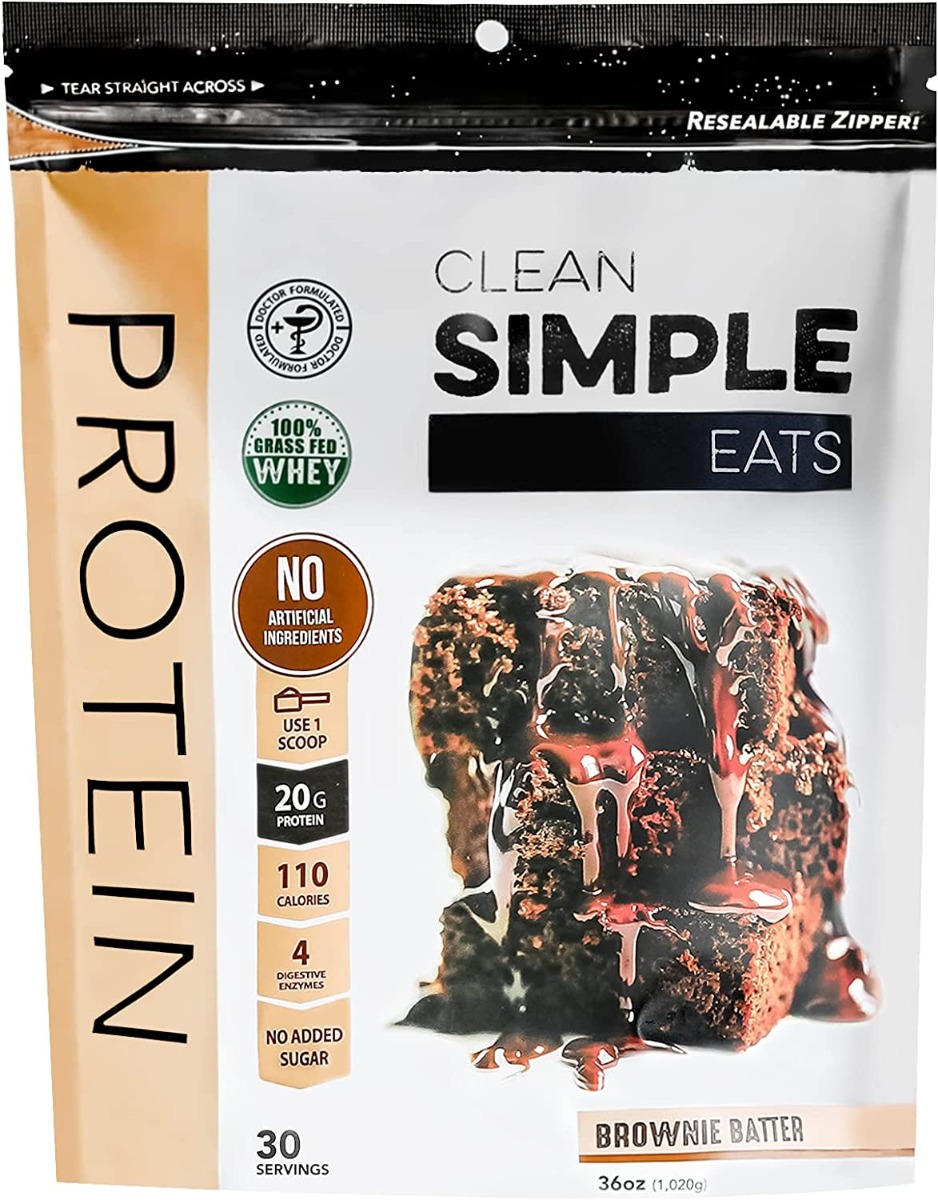 Picture of Clean Simple Eats KHCH00394471 36 oz Brownie Protein Powder