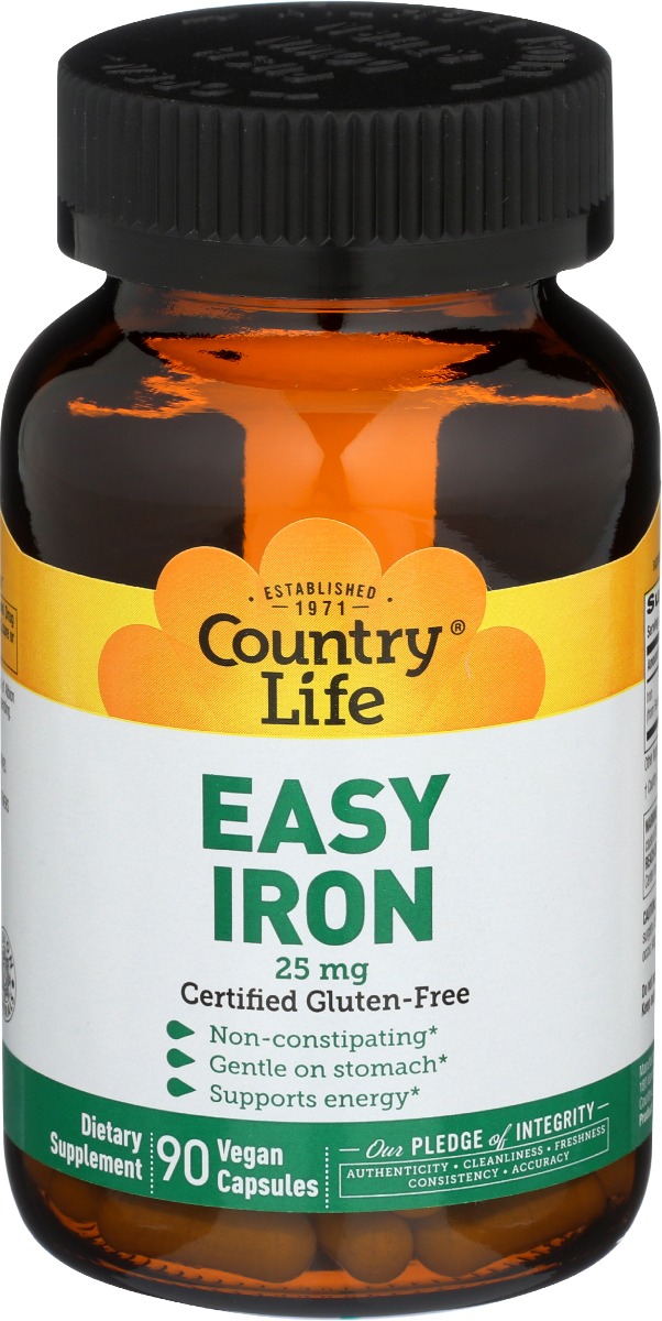 Picture of Country Life KHRM00344084 25 mg 25 mg Easy Iron Capsules - 90 Veggie Capsules