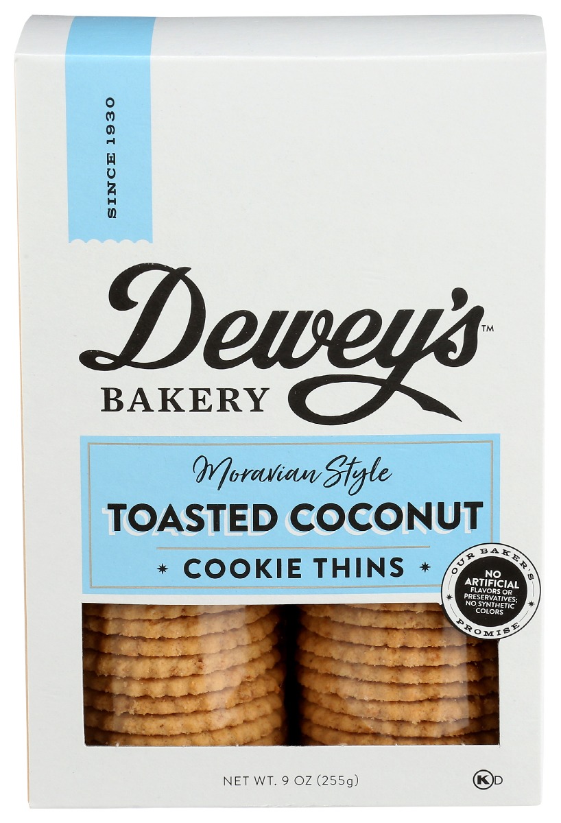 Picture of Deweys KHRM00322029 9 oz Toasted Coconut Moravian Cookie Thins