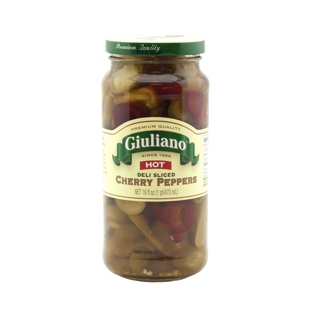 Picture of Giuliano KHRM00606233 16 oz Hot Sliced Cherry Peppers