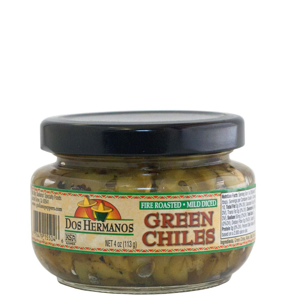 Picture of Dos Hermanos KHRM00137748 4 oz Fire Roasted Mild Diced Green Chiles