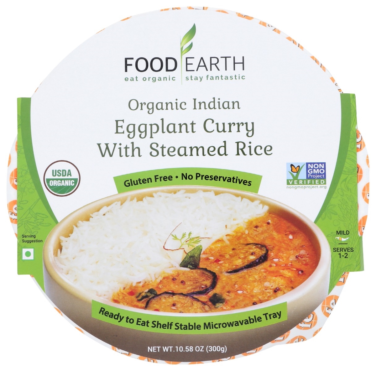 Picture of Food Earth KHRM00354914 10.58 oz Entree Eggplant Curry Rice