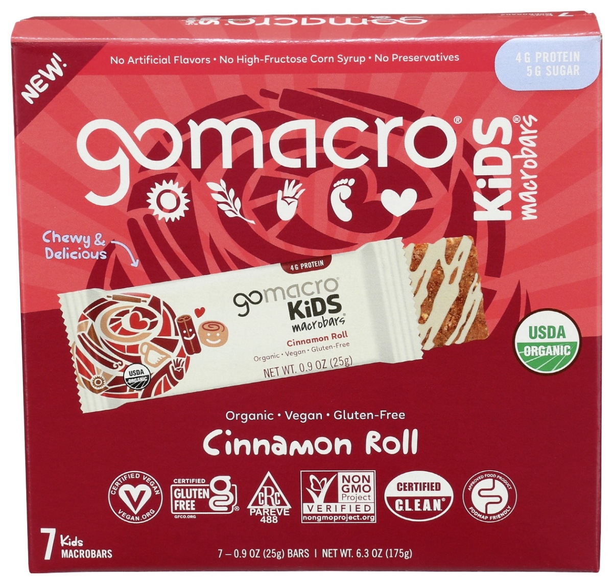 Picture of Gomacro KHCH00392808 6.3 oz Cinnamon Roll Bar