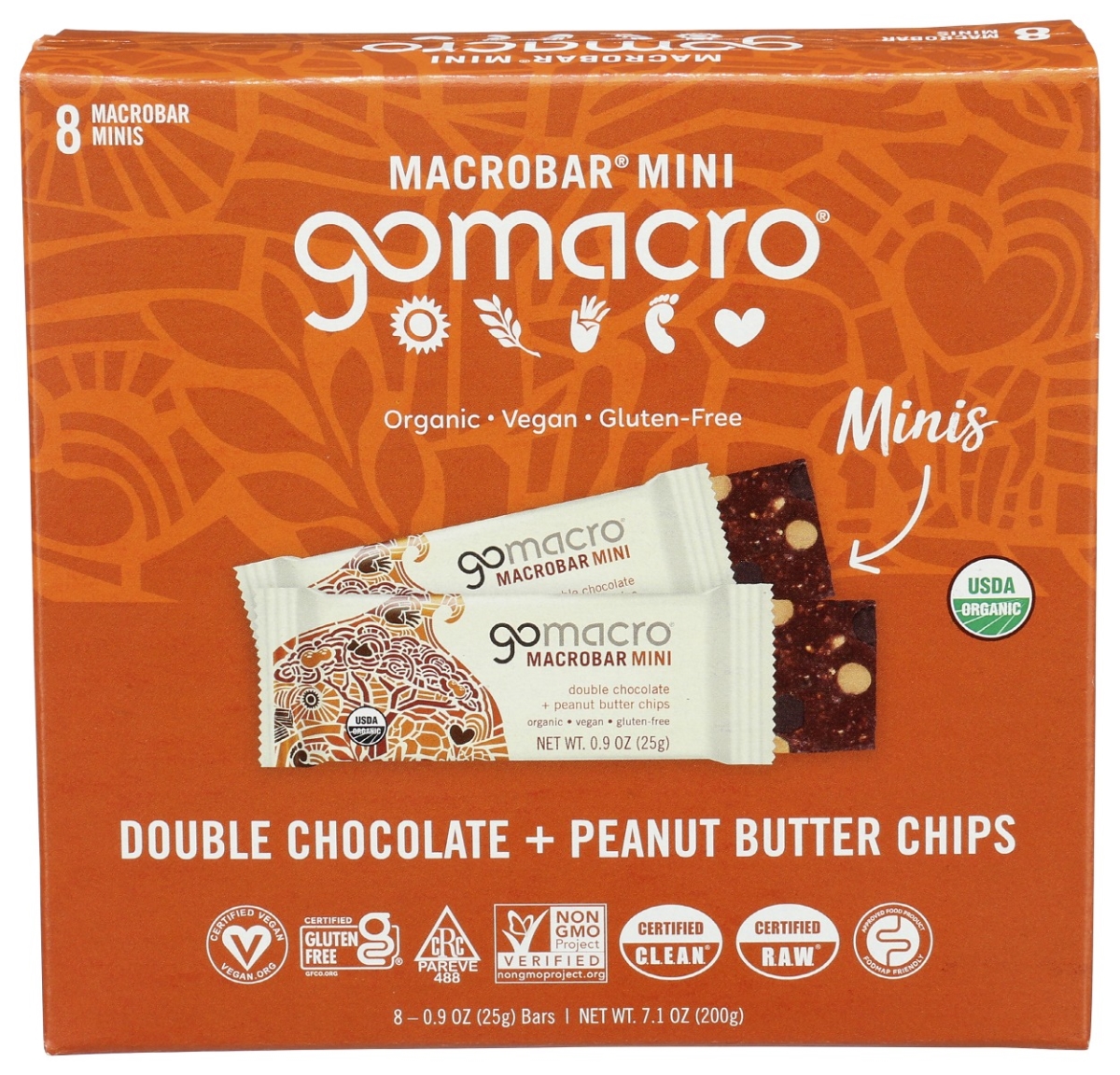Picture of Gomacro KHCH00393054 7.1 oz Double Chocolate Mini Protein Bar, Pack of 8