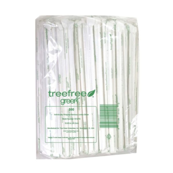 Picture of Green2 KHRM00360944 10.25 in. Bamboo Paper Straws Wrapped - Pack of 12