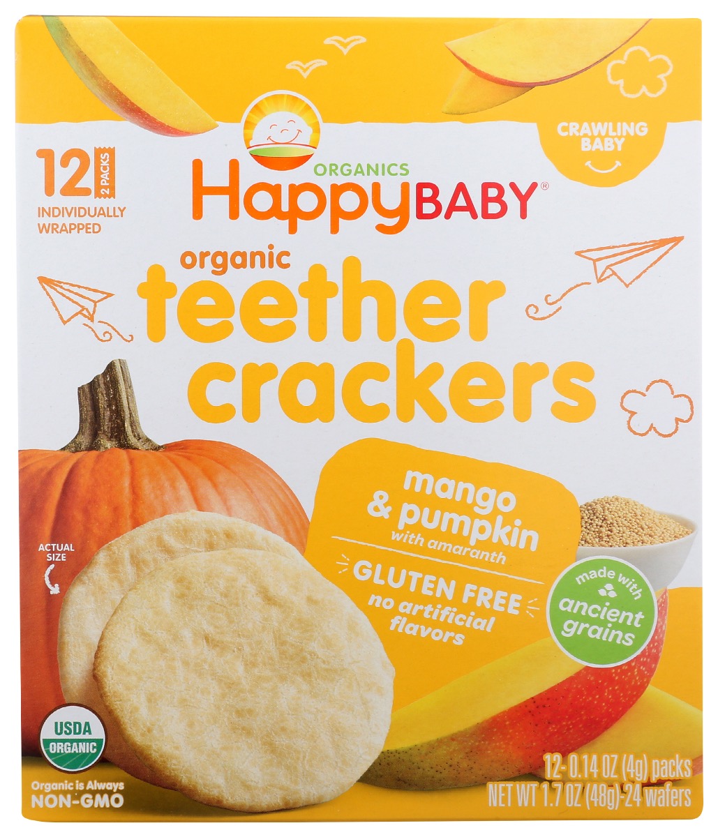 Picture of Happy Baby KHRM00357135 1.7 oz Mango & Pumpkin Baby Teether Cracker