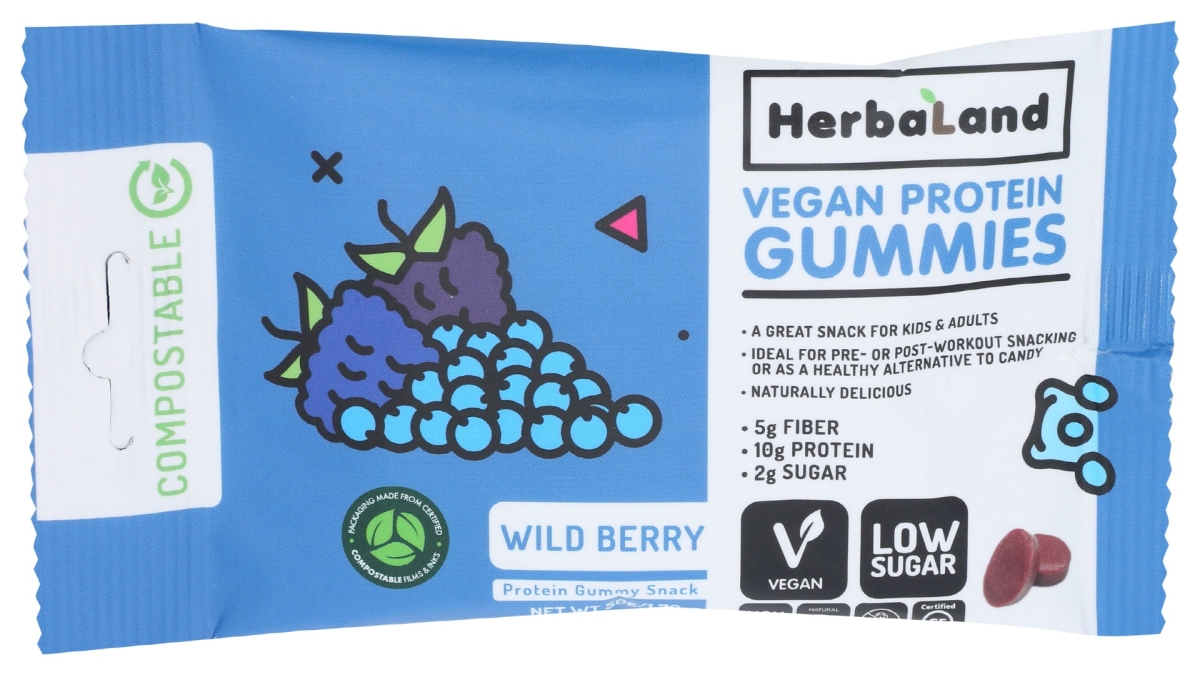 Picture of Herbaland KHRM00367837 50 g Wild Berry Vegan Protein Gummies