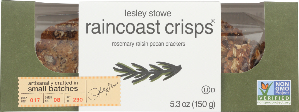 Picture of Lesley Stowe Raoast KHLV00294309 5.3 oz Rosemary Raisin Pecan Crisps