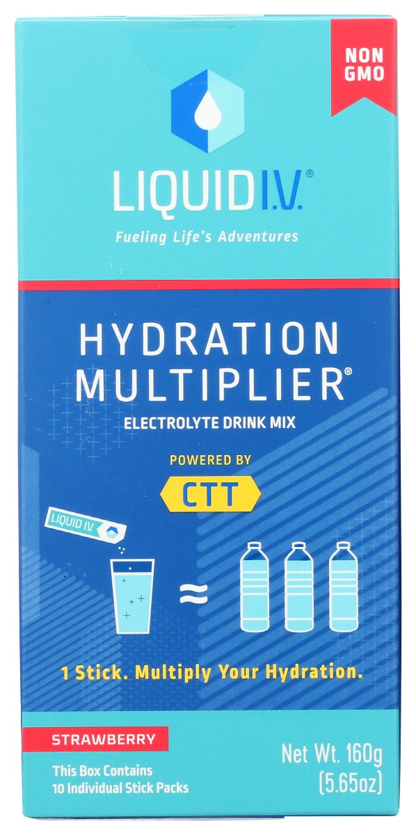 Picture of Liquid IV KHRM00377008 5.65 oz Hydration Multiplier Strawberry Electrolyte Drink Mix&#44; Pack of 10
