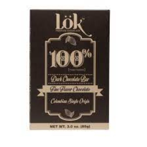Picture of Lok Foods KHCH00388769 3 oz 100 Percent Cacao Dark Chocolate Bar