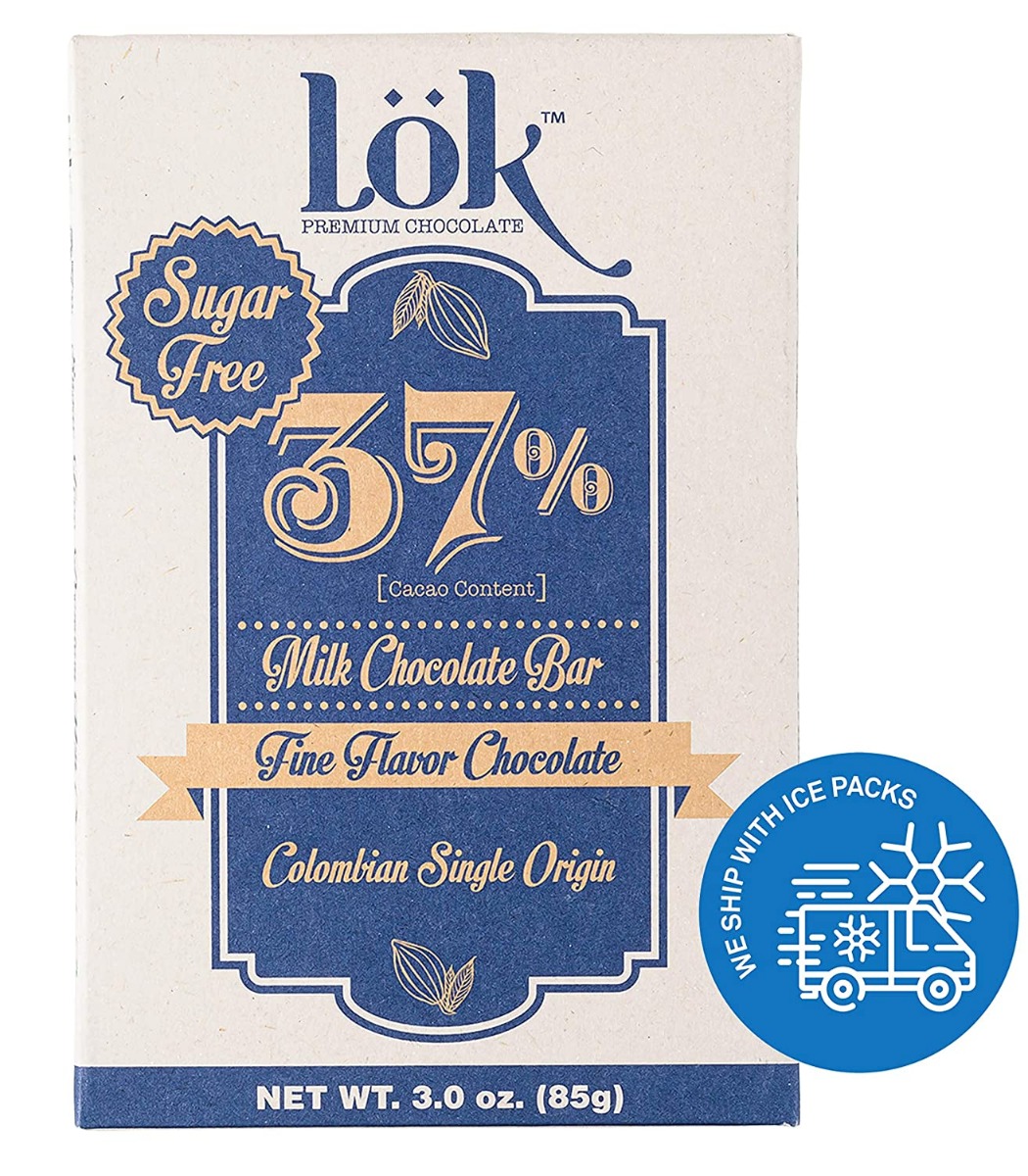 Picture of Lok Foods KHCH00388884 3 oz 37 Percent Cacao Milk Chocolate Bar
