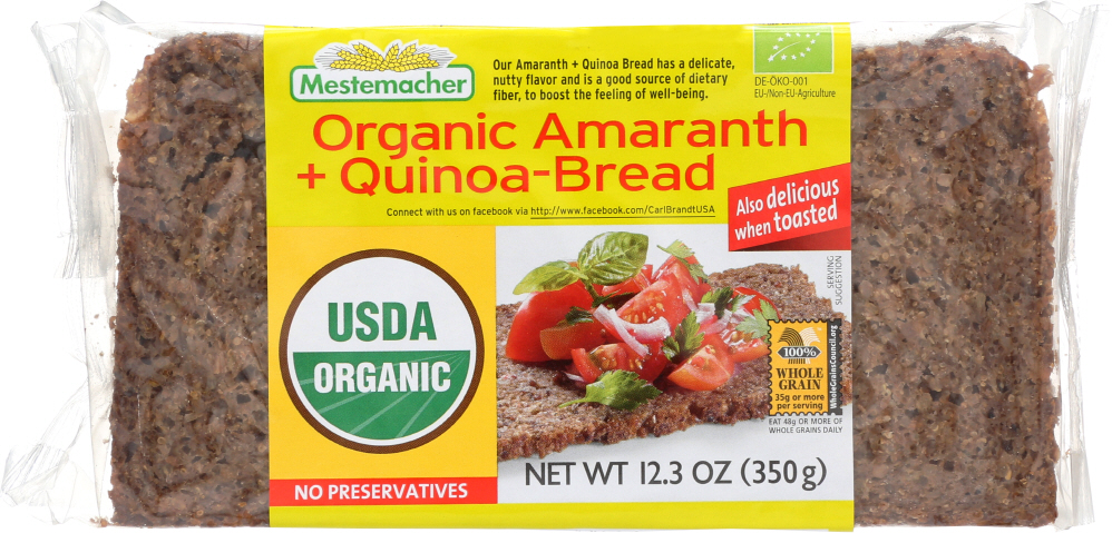 Picture of Mestemacher KHLV00291334 12.3 oz Bread Amaranth Quinoa Organic