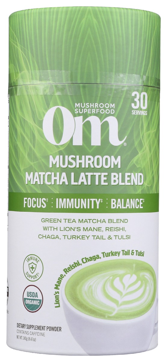 Picture of Om Mushrooms KHCH00386195 240 gm Mushroom Matcha Latte Blend