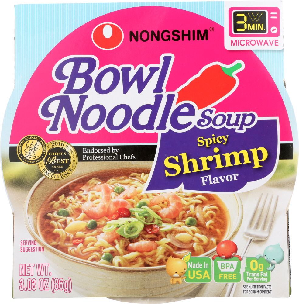 Picture of Nongshim KHLV00141783 3.03 oz Shrimp Spicy Soup Bowl Noodle