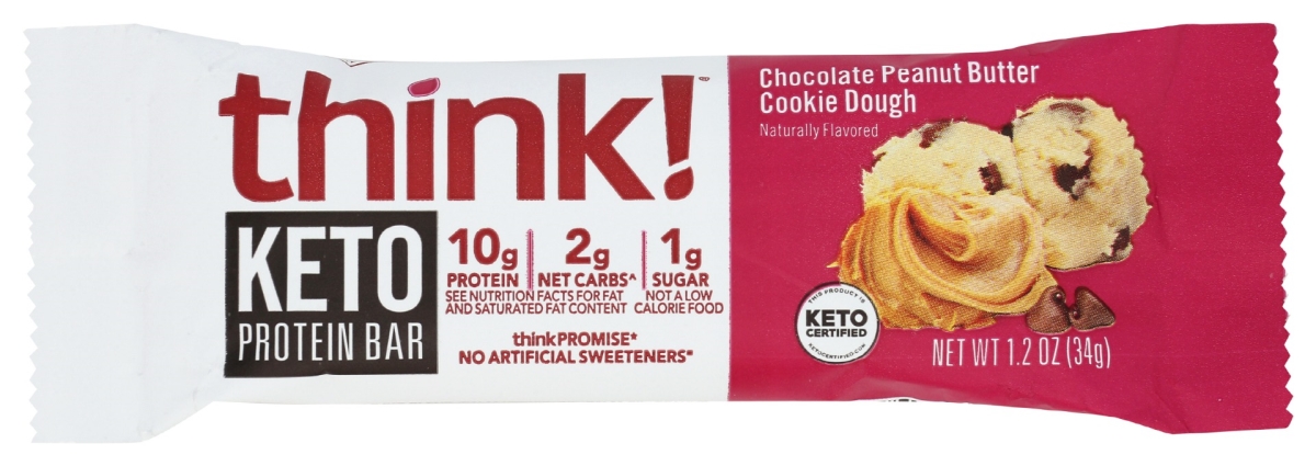 Picture of Think KHCH00385434 1.2 oz Chocolate Peanut Butter Cookie Dough Keto Protein Bar