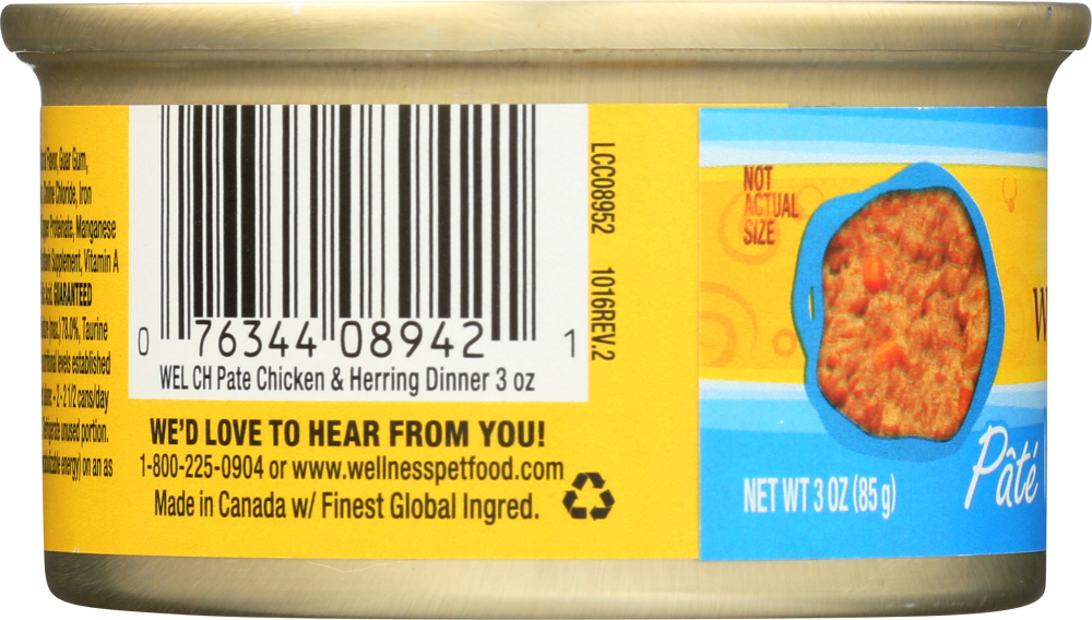 Picture of Wellness KHLV01374214 3 oz Adult Chicken & Herring Canned Cat Food