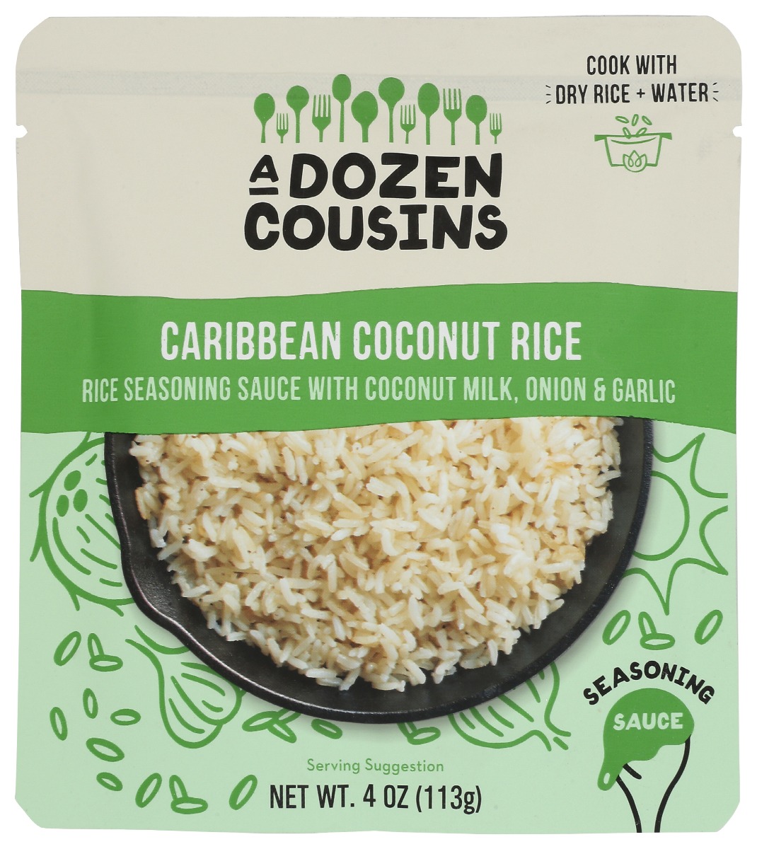 Picture of A Dozen Cousins KHCH00395643 4 oz Caribbean Coconut Rice Seasoning Sauce