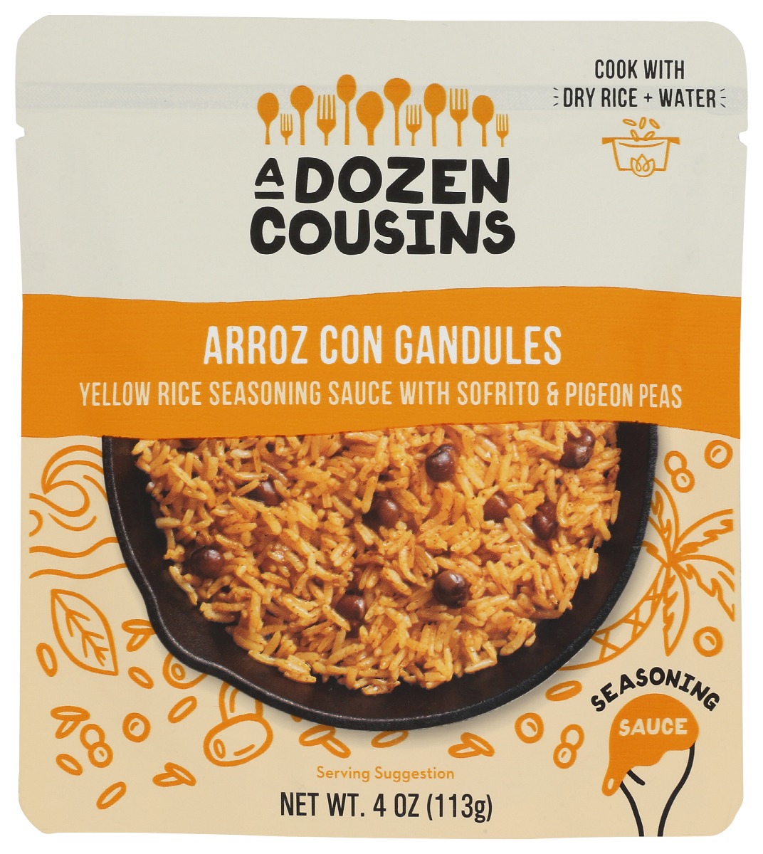Picture of A Dozen Cousins KHCH00395644 4 oz Arroz Con Gandules Seasoning Sauce