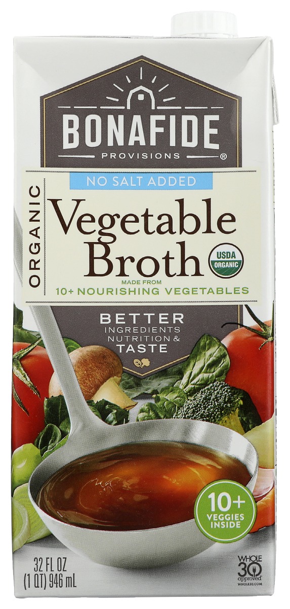Picture of Bonafide KHRM00385169 32 fl oz No Salt Organic Vegetable Broth